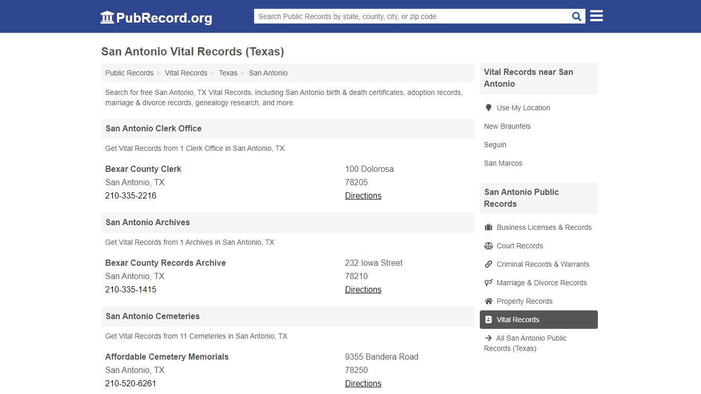 Free San Antonio Vital Records (Texas Vital Records)